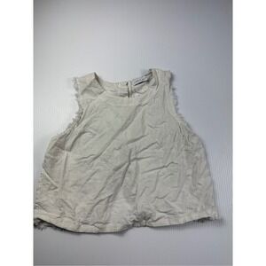 Carly Jean Los‎ Angeles Fringe Tank Top Sleeveless Button Back Casual Size L